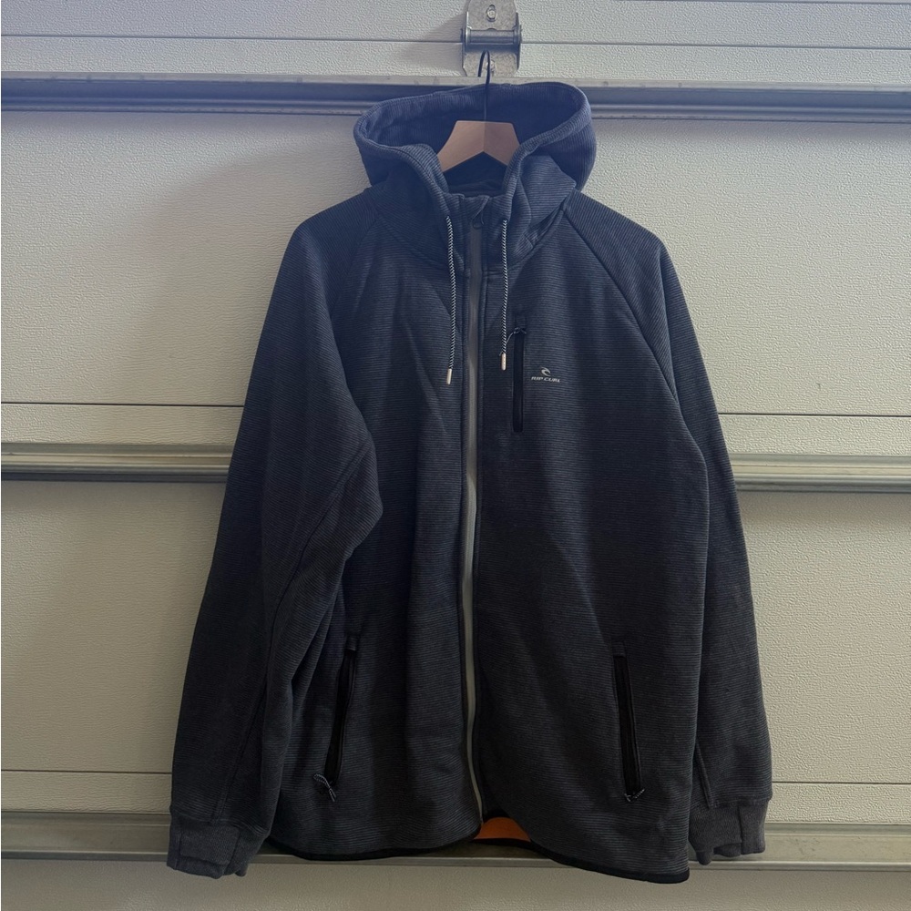 Men's Dark Gray Scuba Hooded Zip Fleece